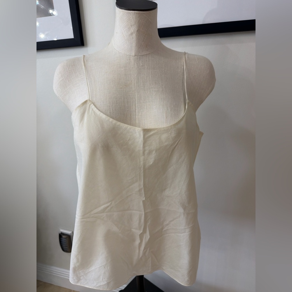 Oscar de la Renta Ivory Sheer Camisole Top